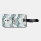 氷の波とライトハウス冬のモノグラム航海の ラゲッジタグ (裏面横)