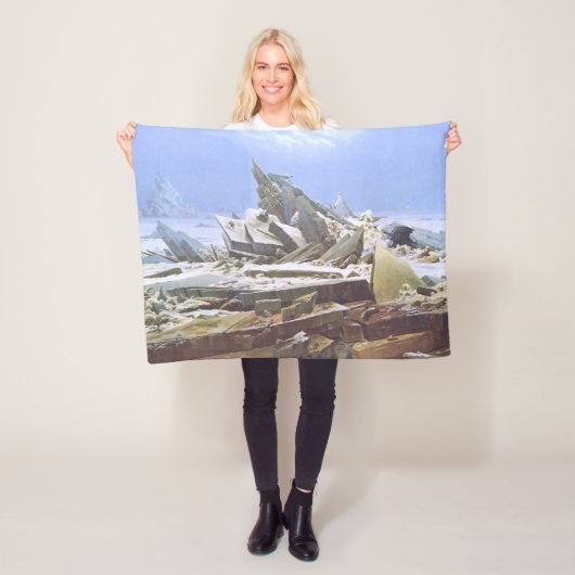 氷の海（Caspar David Friedrich著） フリースブランケット (インサイチュ)