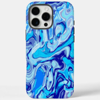 氷の深いシーブルーカラフル抽象芸術大理石液体 iPhone 16 PRO MAXケース
