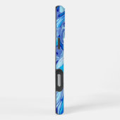 氷の深いシーブルーカラフル抽象芸術大理石液体 iPhoneケース (右側面)