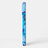 氷の深いシーブルーカラフル抽象芸術大理石液体 iPhoneケース (左側面)