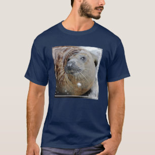 氷の灰色のシール Tシャツ