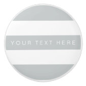 氷の灰色及び白くストライプのなカスタム セラミックノブ (正面)