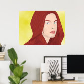 氷の王女 – 赤い髪、緑の目 ポスター (ホームオフィス)