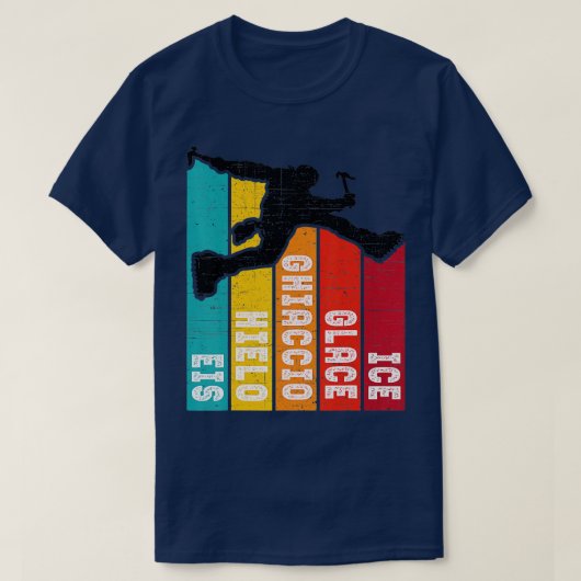 氷の登山ヴィンテージレトロ極端なアイスクライマー Tシャツ (デザイン正面)
