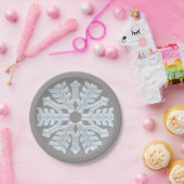 氷の白い雪凍ってい片グエレガントレークリスマス ペーパープレート (パーティー)