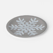 氷の白い雪凍ってい片グエレガントレークリスマス ペーパープレート (アングル)