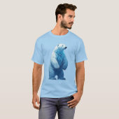 氷の破片でできた立つホッキョクグマ 北極 Tシャツ (正面フル)