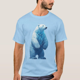 氷の破片でできた立つホッキョクグマ 北極 Tシャツ