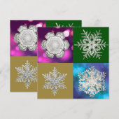 氷の結晶の雪の花の幾何学模様 マルチカラー シーズンカード (正面/裏面)
