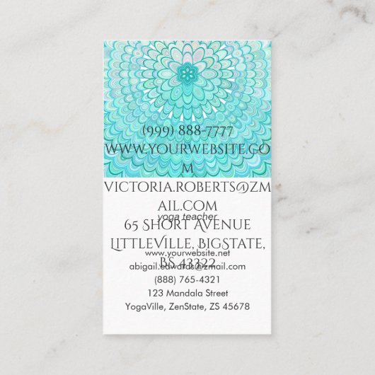 氷の花の曼荼羅 名刺 (裏面)