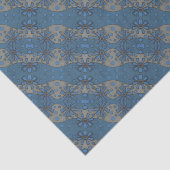 氷の花、青と灰色の花のパターン、素朴 薄葉紙 (詳細)