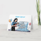 氷の誕生日にチェーンソーで彫る カード (正面)