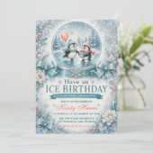 氷の誕生日 おめでとう! とても涼しい冬の誕生日 招待状 (スタンド正面)