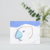 氷の郵便はがきの鶏 ポストカード (スタンド正面)