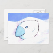 氷の郵便はがきの鶏 ポストカード (正面/裏面)