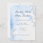 氷の雪のおとぎ結婚話の婚約 招待状 (正面)