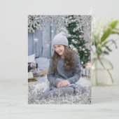 氷の雪の結晶のカスタム写真 シーズンカード (スタンド正面)