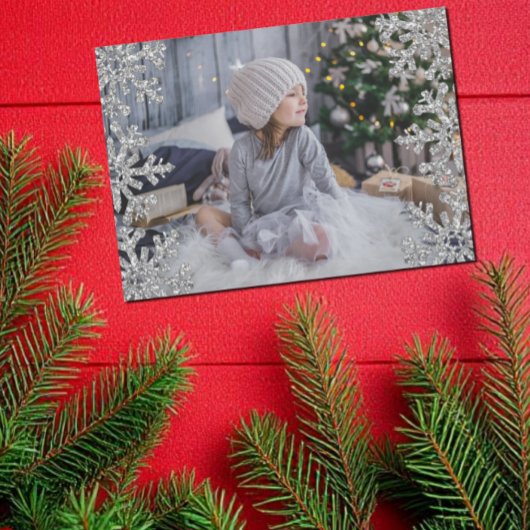 氷の雪の結晶のカスタム写真 シーズンカード