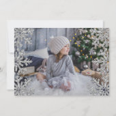 氷の雪の結晶のカスタム写真 シーズンカード (正面)