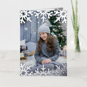 氷の雪の結晶のカスタム写真 箔シーズンカード (正面)