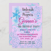 氷の雪の魔法の招待状 招待状 (正面/裏面)