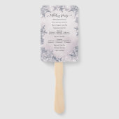 氷の雪片が降る真っ白な冬の不思議な世界でのウェディング ハンドファン (裏面)