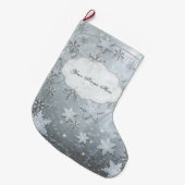 氷の雪片 ラージクリスマスストッキング (正面 (吊り時))