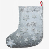 氷の雪片 ラージクリスマスストッキング (裏面)