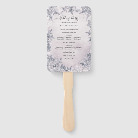 氷の雪片 白い冬の不思議な世界 ウェディング ハンドファン (裏面)