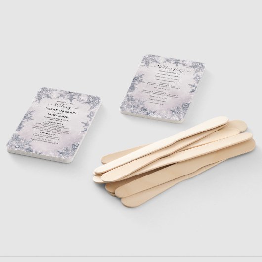 氷の雪片 白い冬の不思議な世界 ウェディング ハンドファン (組立なし)