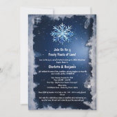 氷の霜の降りた冬の雪片カップルのシャワー 招待状 (正面)
