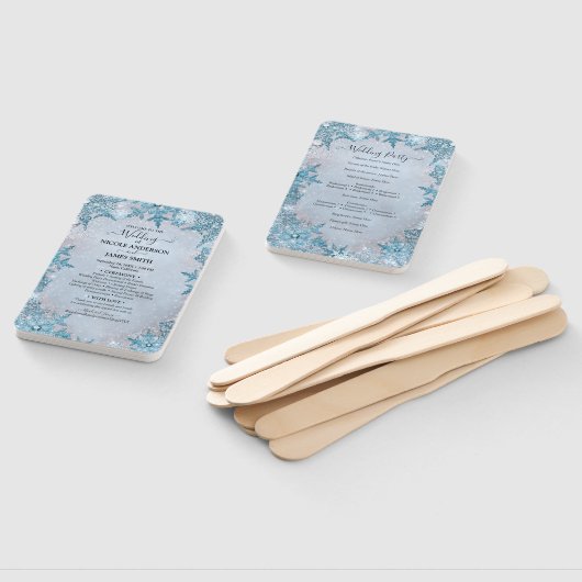 氷の霜の雪の結晶の冬の不思議の国のウェディング ハンドファン (組立なし)