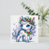 氷の青いディテールが付いた雪の結晶のユニコーン シーズンカード (スタンド正面)