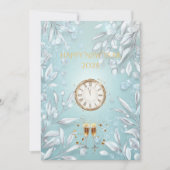 氷の青とシルバーのニューイヤーイブカウントダウン 招待状 (正面)