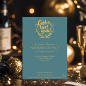 氷の青とシルバーのニューイヤーイブカウントダウン 招待状