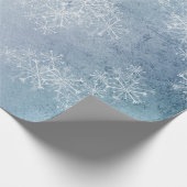 氷の青に舞う雪の結晶 ラッピングペーパー (角)