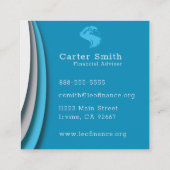 氷の青モダン色 スクエア名刺 (裏面)