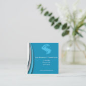 氷の青モダン色 スクエア名刺 (スタンド正面)