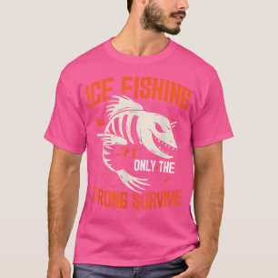 氷の魚釣りのみ強い氷生き延びのフィッシャーFis Tシャツ