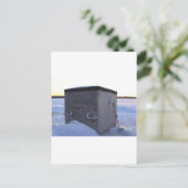 氷の魚釣りハウスで夕暮れ。 ポストカード (スタンド正面)