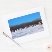 氷の魚釣り収集 長方形シール (封筒)