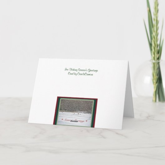 氷の魚釣り季節の挨拶状 シーズンカード (裏面)