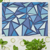 氷のCrsytal抽象的で青いパターン キッチンタオル (折り畳み)