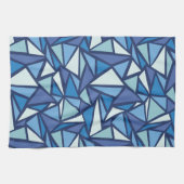 氷のCrsytal抽象的で青いパターン キッチンタオル (横)