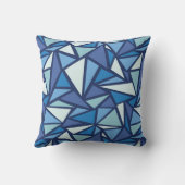 氷のCrsytal抽象的で青いパターン クッション (裏面)