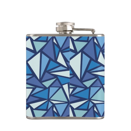 氷のCrsytal抽象的で青いパターン フラスク (裏面)