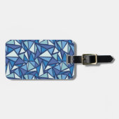 氷のCrsytal抽象的で青いパターン ラゲッジタグ (正面横)