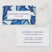 氷のCrsytal抽象的で青いパターン 名刺 (正面/裏面)