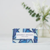 氷のCrsytal抽象的で青いパターン 名刺 (スタンド正面)